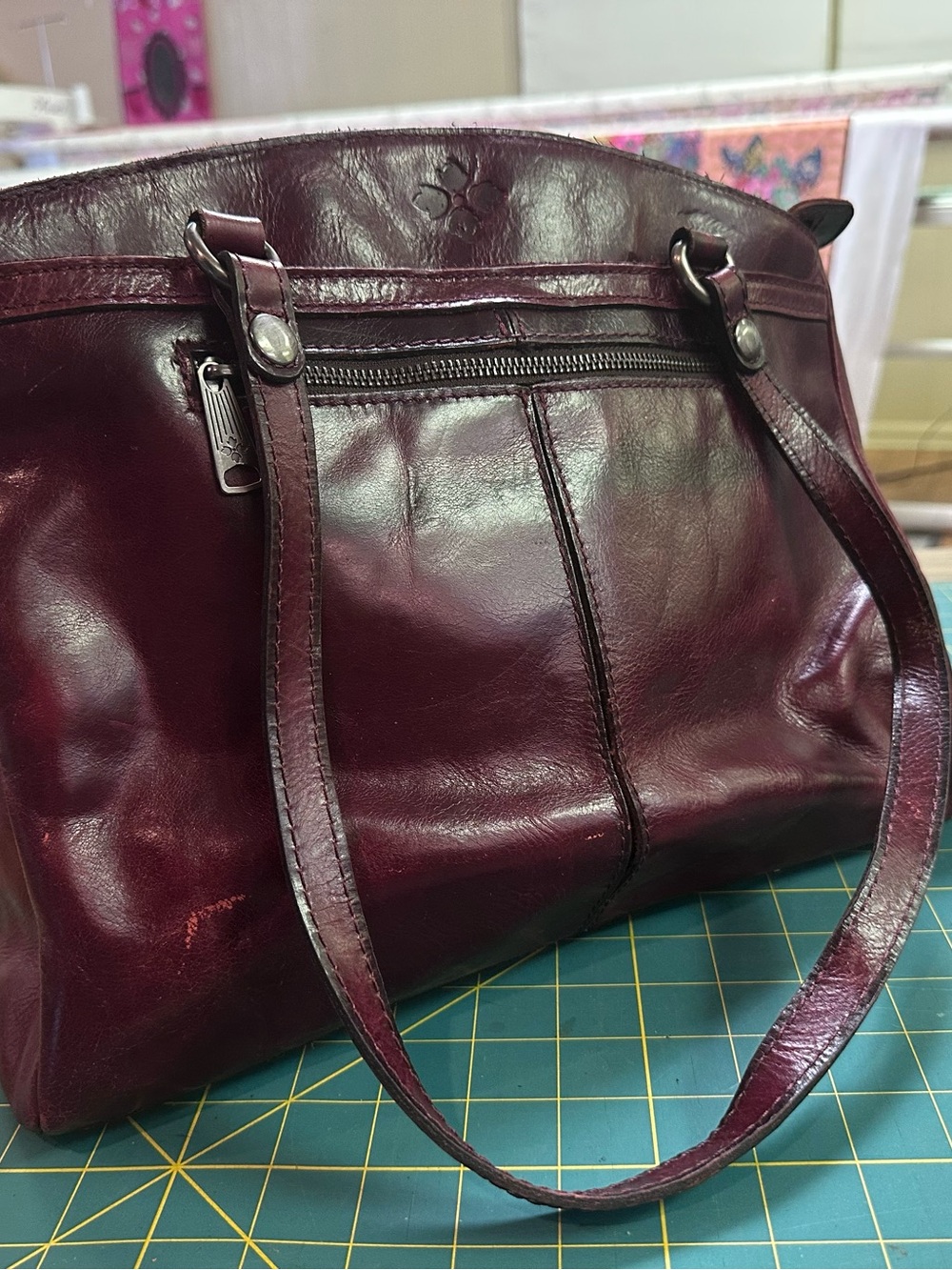 Patricia Nash Leather Bag In Deep Burgundy